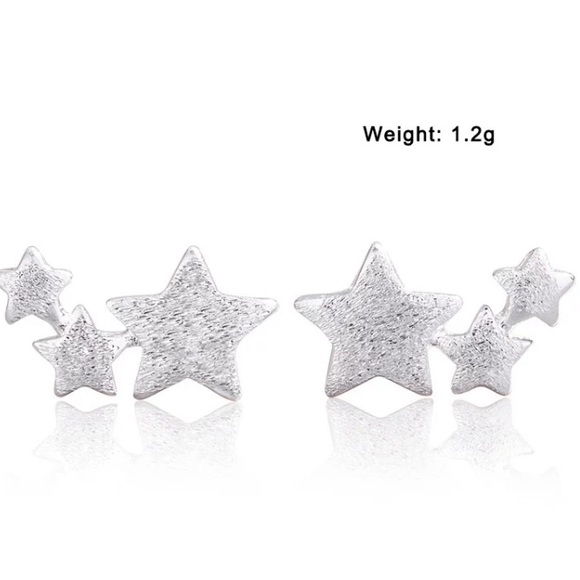 ✨Minimalist Sterling silver stars earrings - Picture 4 of 4